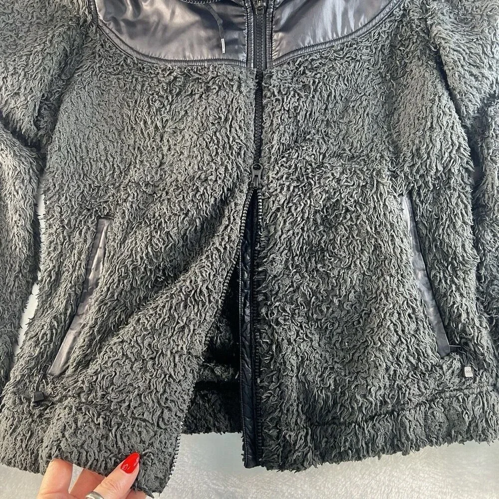 NIKE‎ ACG Women's Medium Black Teddy Fleece Full Zip Jacket Super Soft Plush
